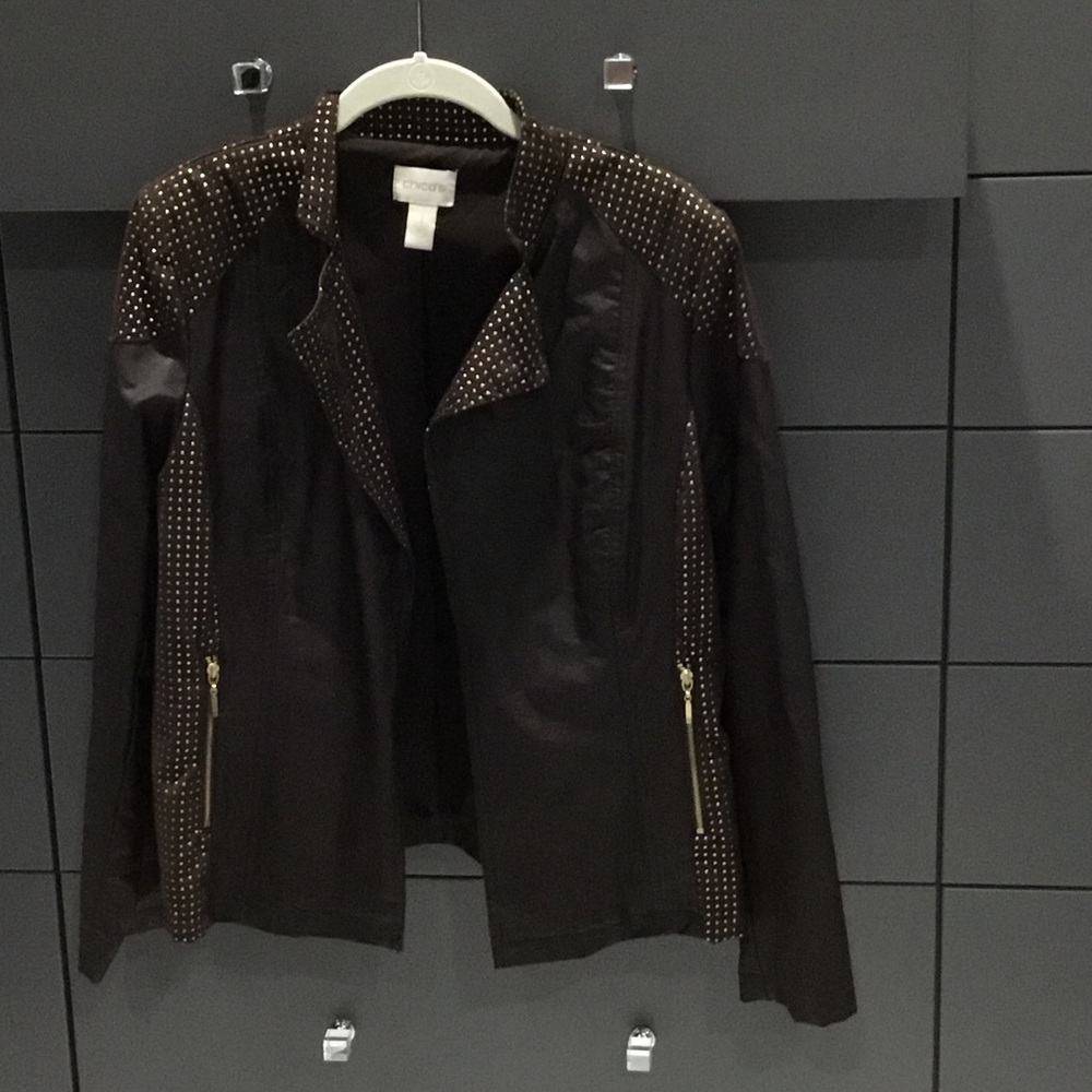 Chico's Chocolate Brown Studded Jacket